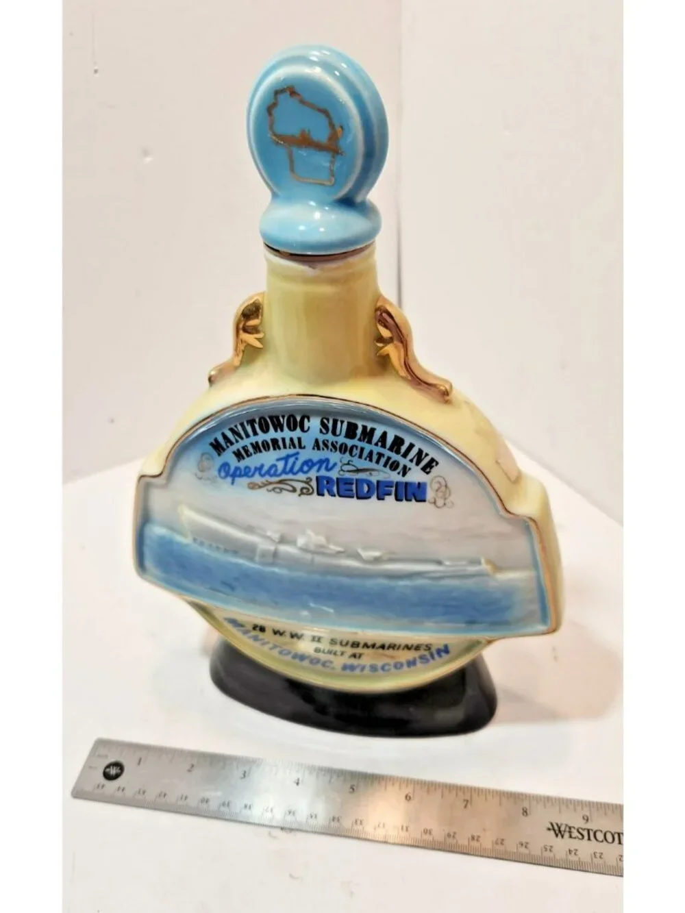 Jim Beam Manitowoc Submarine Operation Redfin Whiskey Decanter 1970 Empty